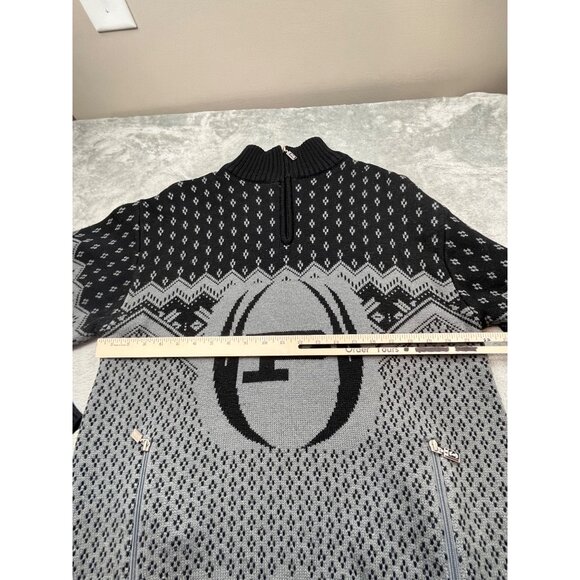 Phat Farm Mens XXL Nordic Zip Pocket Sweater In Black & Gray Christmas - Picture 4 of 14